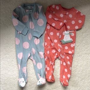 Carter's Fleece Footies One Piece- 2 pk